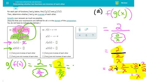 Determining Whether Two Functions Are Inverses Of Each Other Youtube