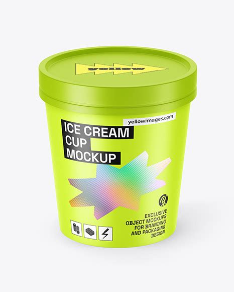 Matte Ice Cream Cup Mockup Psd Templates