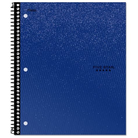 Five Star Subject Wide Ruled Spiral Notebook Blue Spiral Notebook