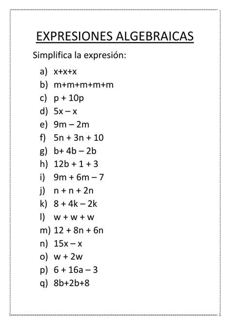 Expresiones Algebraicas Interactive Activity For Quintos Expresiones