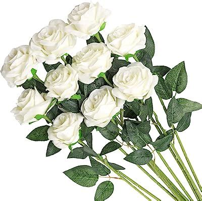 Amazon Veryhome Artificial Flowers Silk Roses Fake Bridal Wedding