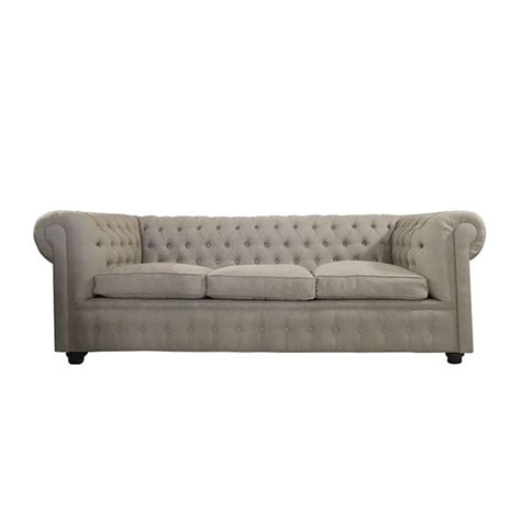 Sillon Chesterfield 3 Cuerpos Lino Central