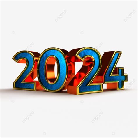 Bonne Année 2024 Numéros 3d Dorés PNG Bonne Année 2024 Or 2024