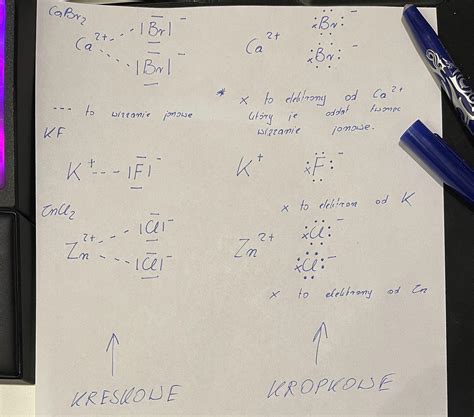 Zapisz wzór elektronowy kropkowy i elektronowy kreskowy cząsteczki