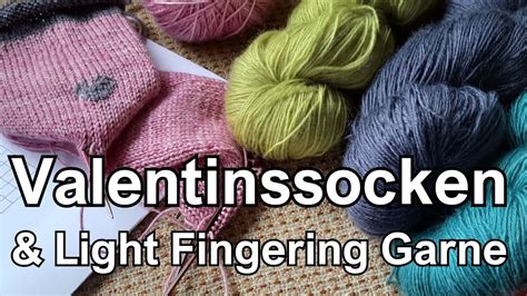 Socken zum Valentinstag stricken handgefärbte Light Fingering Garne