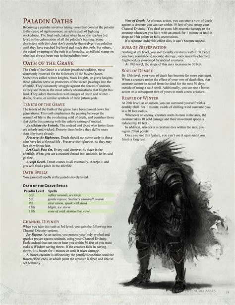 DnD 5e Homebrew — Oath of the Grave Paladin by Jonoman3000