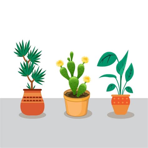 Plantas Planas De La Casa Y Ilustraci N De Rboles Vector Premium