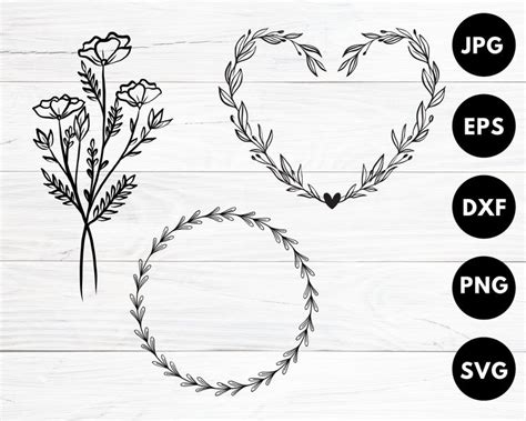 Floral Svg, Flower Svg, Flower Bundle Svg, Flower Svg Bundle, Flowers Png - Etsy | Flower svg ...