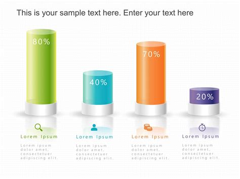 3d Cylinder Bar Graph Powerpoint Template