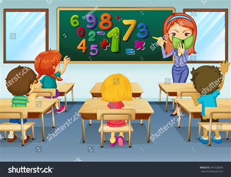 Math Teacher Teaching Classroom Illustration Stock Vector (Royalty Free) 491320690 | Shutterstock