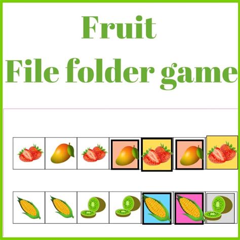 Fruit File Folder Matching Game Show My Crafts