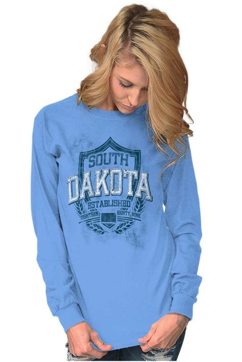 South Dakota State Motto Souvenir Tourist Long Sleeve T Shirts Tee For