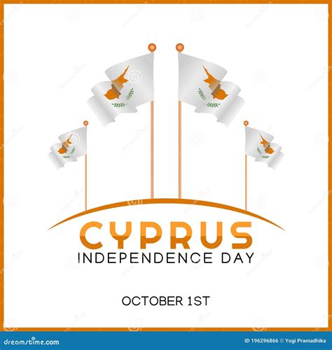 Cyprus Independence Day Calligraphy Hand Lettering Isolated On White