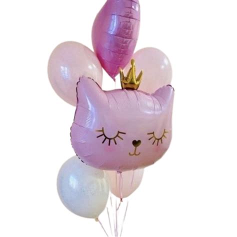 Balão Cabeça de Gato Gatinha Princesa Festa Aniversário Chá Mesversário