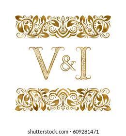 M Vintage Initials Logo Symbol Letters Vector De Stock Libre De