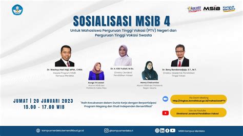 Sosialisasi Msib Untuk Mahasiswa Perguruan Tinggi Vokasi Ptv Negeri