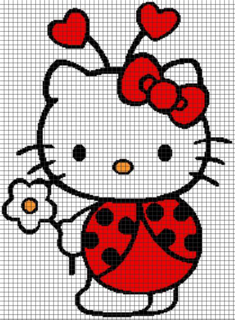 Hello Kitty Ladybug Chart Graph And Row By Row Written Instructions