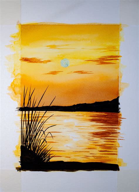 Watercolor Sunset Using Etchr Watercolour Paints The Art Gear Guide