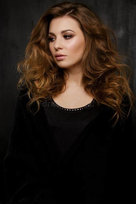 Brunette With Long Hair Stock Image Image Of Glamour
