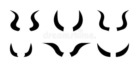 Set Of Black Silhouettes Of Horns Demon Horns For Halloween Costume