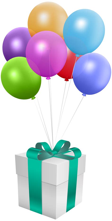 Balloon Gift Birthday Clip art - Gift with Balloons Transparent PNG ...