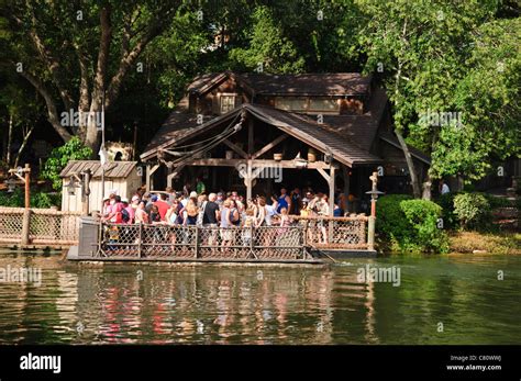 Tom Sawyer Island Barge Raft In Magic Kingdom Stock Photo Alamy