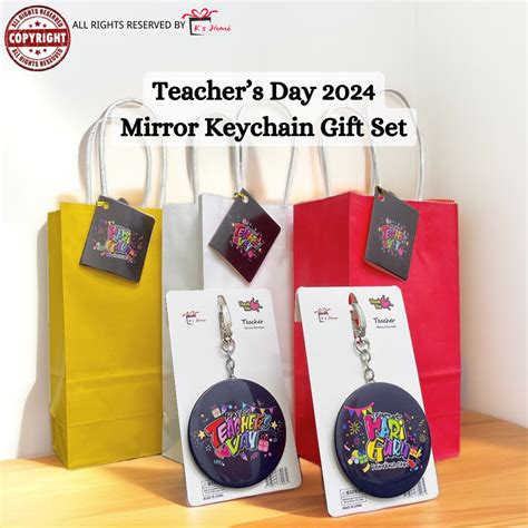 Hadiah Hari Guru 2024 Cermin Keychain Bag Set Teachers Day Mirror