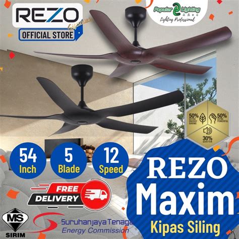 Rezo Maxim 54 5 Blades 12 Speed Remote Control DC Motor Ceiling Fan