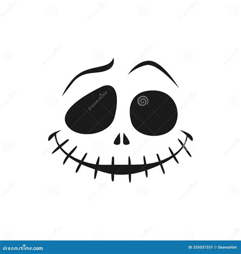 Halloween Face with Sewn Mouth Vector Icon, Sign Stock Vector - Illustration of vector, black ...