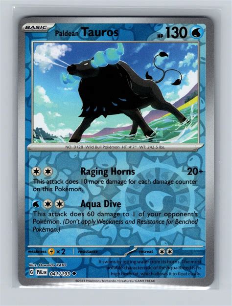 Paldean Tauros [reverse Holo] 41 Prices Pokemon Paldea Evolved Pokemon Cards