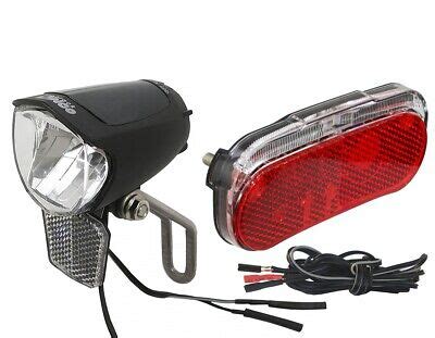 Led Fahrrad Lampen Set Nabendynamo Lux Standlicht Led R Cklicht