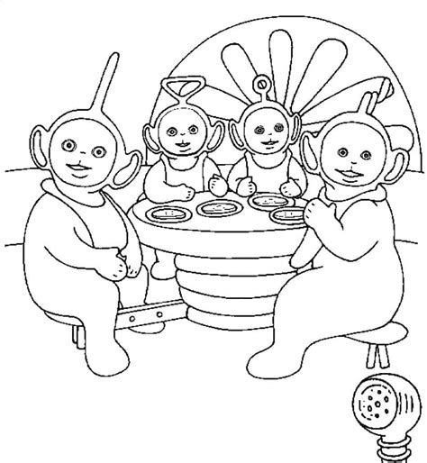 Teletubbies Colorear Dipsy Tegninger Laa Telebajski Lala Ausmalen The