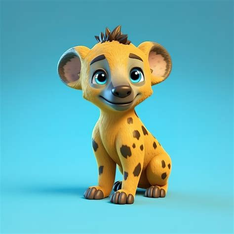 Premium Photo | A cartoon character with a yellow hyena on its back