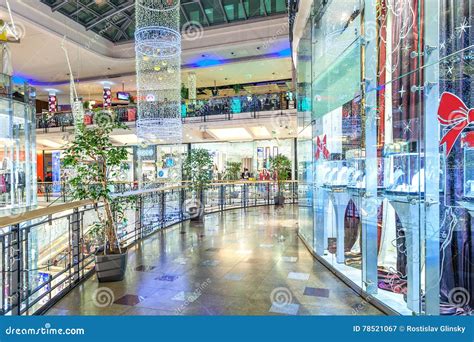 Palladium Shopping Center Interior View In Prague Editorial