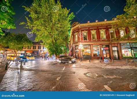 Vancouver Canada August 8 2017 Streets Of Gastown With Buildings