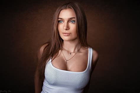 Simple Background Dmitry Shulgin Portrait Women Face