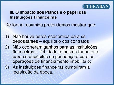 Ppt Os Planos Econômicos E O Papel Das Instituições Financeiras