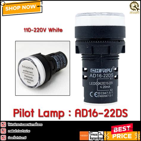 Pilot Lamp CHFRPU AD16 22DS AC DC 110 220V White 22mm Joylucky