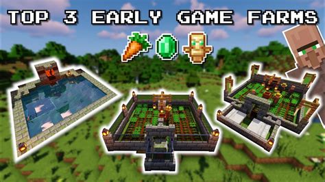 Minecraft Top 3 EARLY GAME Farms No Redstone Easy YouTube