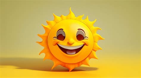 Premium AI Image | Smiling yellow sun on yellow background