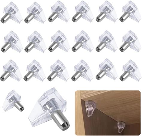 60 Pcs Clear Shelf Support Pegs Clear Plastic Shelf Pegs Cabinet