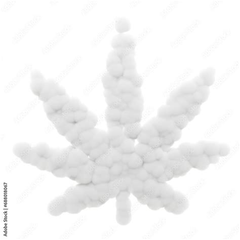 A 3d Illustration Of A Cannabis Leaf Shape Artistically Crafted From