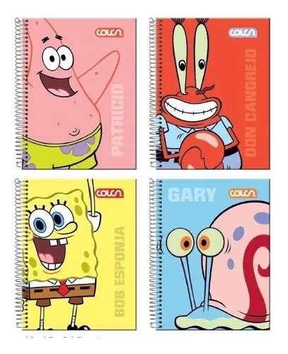 Cuaderno Especial Bob Esponja Colon 150h Anillado Triple Cuotas Sin