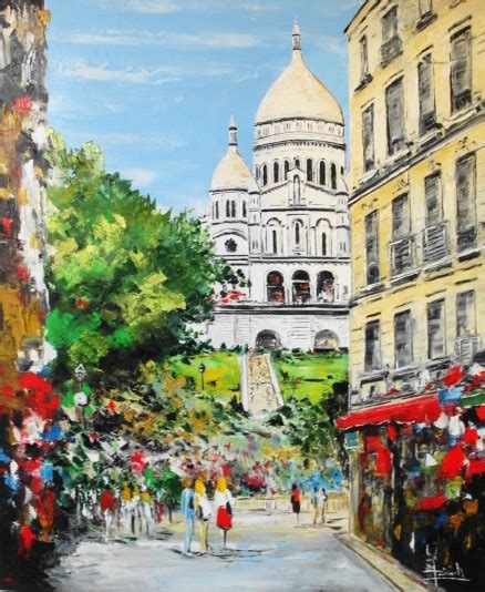 TABLEAU PEINTURE PARIS MONTMARTRE OIL PAINTING PARIS MONTMARTRE