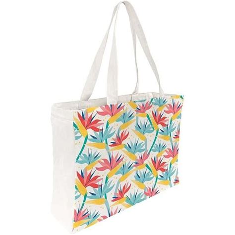 Aeger Tote Bag Coton Imprim Fleurs Exotiques Cdiscount Bagagerie