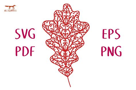 Filigree Oak Leaf Svg Cut File Graphic By Nic Squirrell · Creative Fabrica