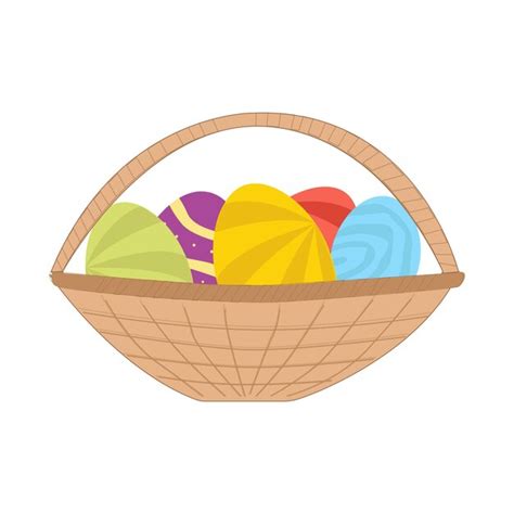 Feliz Pascua Cesta De Huevos De Pascua Huevos De Pascua De Colores