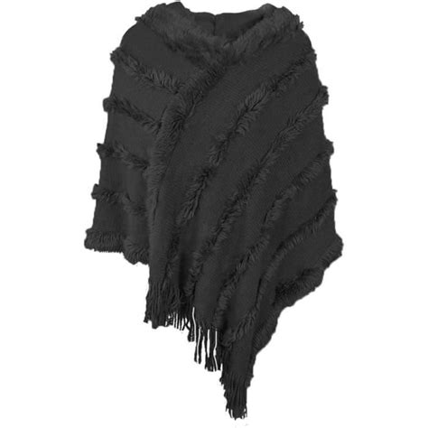 Poncho Cape Femme A Capuche Hiver Chaud Cape A Capuche Tricot Poncho