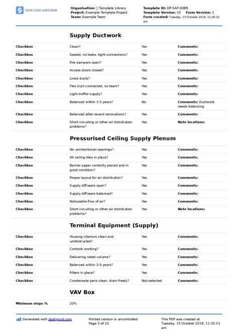 Hvac Inspection Checklist Template Better Than Excel Or Pdf