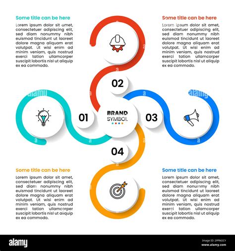 Infographic Template With Icons And 4 Options Or Steps Spiral Can Be